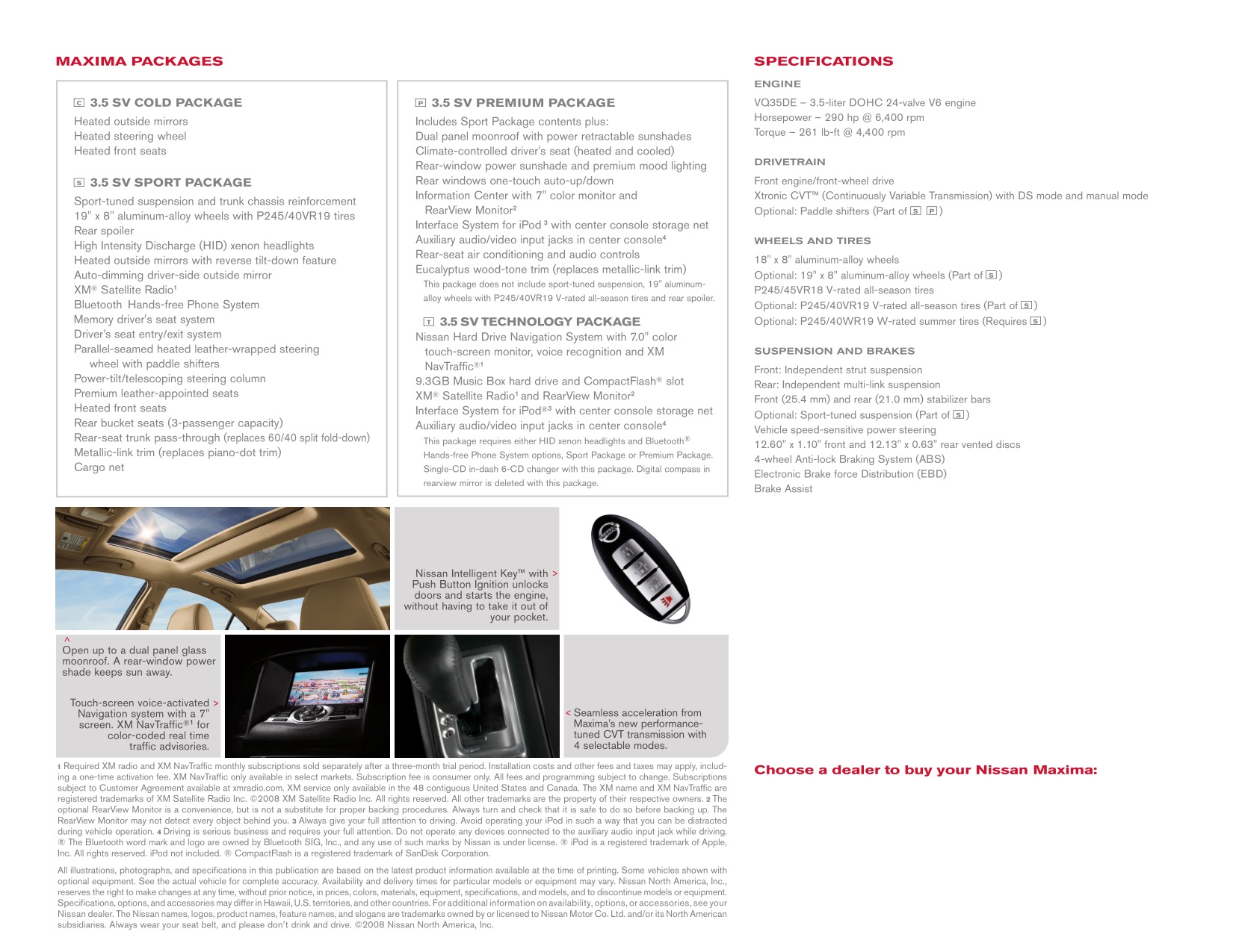 2009 Nissan Maxima Brochure Page 2